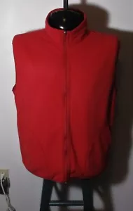Men's L.L. Bean Black & Red Full Zip Fleece Reversible Vest Size L - Picture 1 of 10