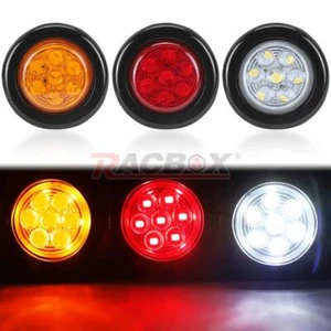 2" Inch Round White Red Amber Side Marker Clearance LED Trailer Truck RV Lights - Picture 1 of 18