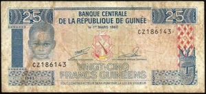 Guinea - bank note Of 25 Francs 1985! P#28a - Picture 1 of 2