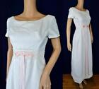 Vintage 60er Jahre Lorrie Deb weiß strukturiert Waffelspitze krinoline Mod Hochzeit zweigiggy Kleid