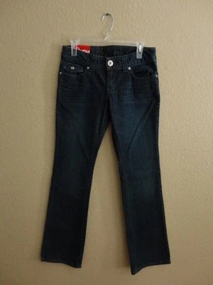 Nuevos Pantalones de mezclilla Guess azul oscuro tiro súper bajo talla 27 nuevos con etiquetas   Foto 1 de 4