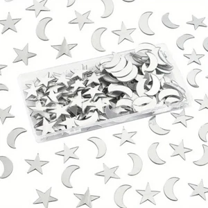 100Pcs 25mm Mini Star Moon Acrylic Mirror Wall Stickers Tiles Home Art Decor DIY - Picture 1 of 9
