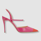 $715 Jennifer Chamandi Women Pink Vittorio Bicolor Slingback Pump Heel Shoes 39