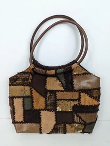 Vintage Cappelli Straworld Patchwork und braun Cord Handtasche 2003 - Bild 1 von 9