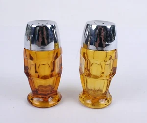 Salz und Pfefferstreuer 4" Mid Century Modern Braunglas Vintage - Bild 1 von 6