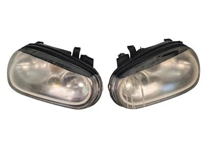 Par de faros negros para Volkswagen Golf GTI 99-04 con nieblas y tira LED **lentes usadas Foto 1 de 4