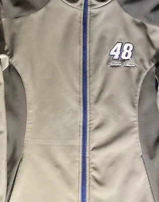 NASCAR #48 Jimmie Johnson Chase Authentics Grey + Blue Zip-up Jacket Women’s XL - Image 1 of 4
