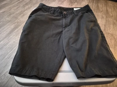 Volcom Shorts Men's Size 32 Solid Black Denim Classic Flat Front Pockets Chino - Image 1 of 4