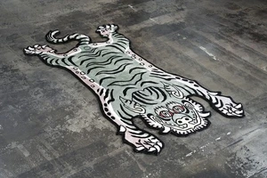 3x5 Ft Tibetan Tiger Rug Animal print Tufted Area Rug For Meditation Room - Picture 1 of 10