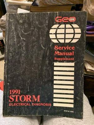 Suplemento manual de servicio de diagnóstico eléctrico Geo Storm Factory 1991 - ST371-91 Foto 1 de 3