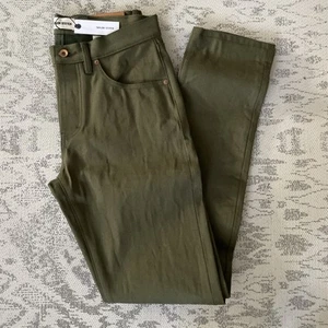 TAYLOR STITCH The SLIM Jean in Olive Green Nihon Menpu Selvage Mens 33 $218 NWT - Picture 1 of 20