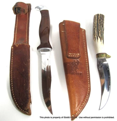 LOT 2 FIXED BLADE HUNTING KNIFE - KELL + CUTCO 1069 SERRATED BLADE w/ SHEATH - Image 1 of 4