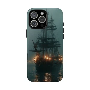 Phone-Ink iPhone, Pixel, Samsung Galaxy Case - Ghostly Pirate Ship Foggy Sea - Picture 1 of 239