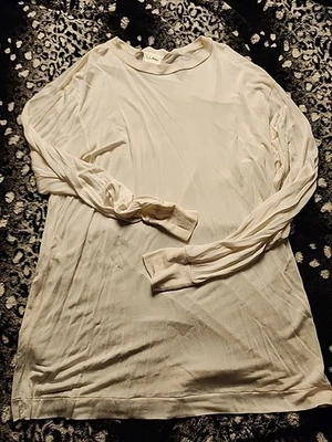 Top LL BEAN Para Hombre L 100% Seda Capa Base Térmica Manga Larga Blanco De Colección Foto 1 de 3