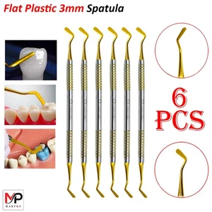 Flaches Kunststoff-Verbund-Füllinstrument 3 mm Doppelendwerkzeuge mit goldener Spitze - Bild 1 von 4