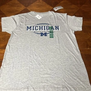NEW Michigan Wolverines Grey and Blue  T-Shirt Pro Edge Size Large  - Picture 1 of 8