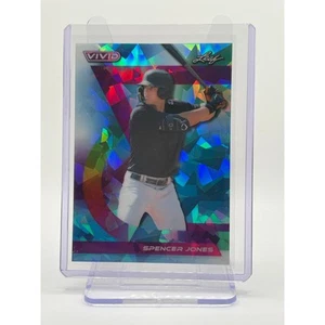 2024 Leaf Vivid SPENCER JONES Blue Crystal Refractor 1/1 SSP New York Yankees - Picture 1 of 2
