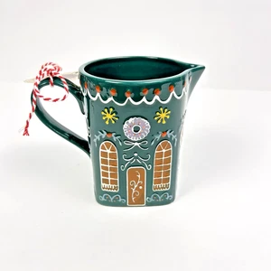 Anthropologie Brocca Crema Casa Pan di Zenzero Ceramica Vacanze Natale Nuova - Foto 1 di 8