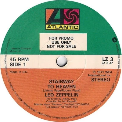 Led Zeppelin Stairway To Heaven 7" vinyl UK Atlantic 1990 promo with solid label - Image 1 of 4