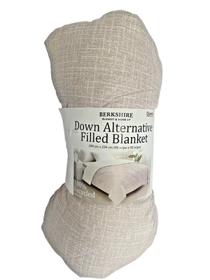 Berkshire Blanket Herringbone Microfiber Down Alternative Queen Blanket Beige - Image 1 of 2