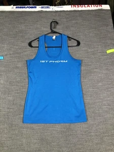 Camiseta sin mangas 1st Phorm para mujer azul mediana espalda deportiva gimnasio entrenamiento logotipo - Imagen 1 de 9