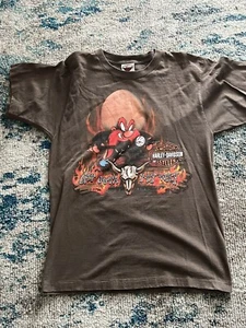 vintage Harley Davidson Taz Looney Tunes Get Out Of My Way T shirt USA Size M - Picture 1 of 7