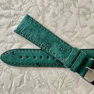 Correa de reloj vintage color audaz genuino avestruz 20 mm de Tourneau NY NOS 1960/70s - Imagen 1 de 6
