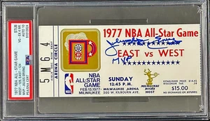 Julius "Dr. J" Erving Signed 1977 NBA All Star Game PSA Ticket Stub Dr. J MVP - Picture 1 of 3