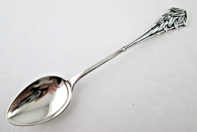 Cuchara de hoja de bambú de plata japonesa vintage firmada Foto 1 de 4