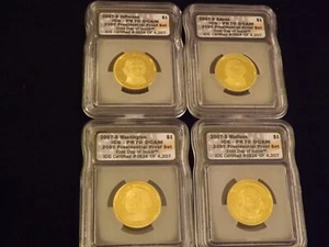 2007 -S Presidents 4 Coin Set Flag Label ICG PR 70 DCAM - Picture 1 of 2