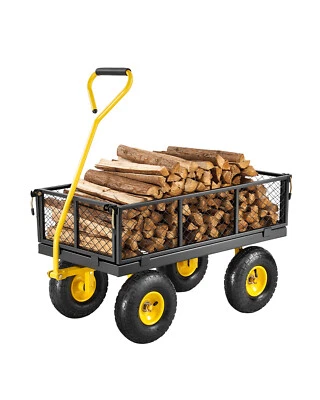 Steel Garden Cart 500lb Capacity Heavy Duty Yard Wagon Utility Cart 10in Tires - Image 1 of 4