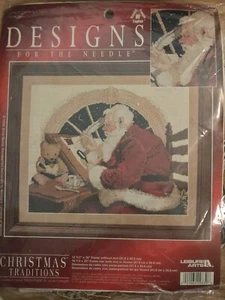 Designs For The Needle Counted Cross Stitch Kit 319839 Checking It Twice Santa - Picture 1 of 3