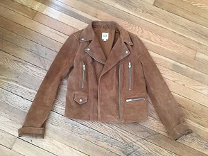 NEW GAP Women's Brown Suede Moto Jacket Biker Coat Everyday Size XS 0 - Picture 1 of 9