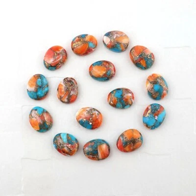 AAA+ Calidad Genuina Ostra Turquesa Joyería Forma de Huevo Venta al por mayor Piedras Preciosas Sueltas Foto 1 de 4