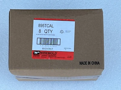 BOX of 8 Wiremold 895TCAL Round Duplex Receptacle Cover 5-1/2" Diameter