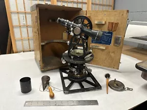 Vintage Texas-Asiatic CO. 6 inch Transit Survey Telescope W/ Wood Box UNTESTED - Picture 1 of 20