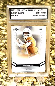 QUINN EWERS TEXAS LONGHORNS 2022 LEAF GRADED GEM-MT 10 Rookie CARD #RC-29 - Picture 1 of 3