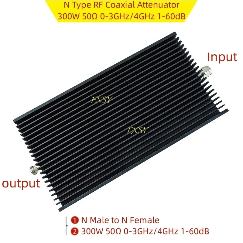 N Type Coaxial Attenuator 300W 50Ω 0-3GHz/4GHz 1/2/3/5/6/10/15/20/25/30/40/50dB - Image 1 of 4