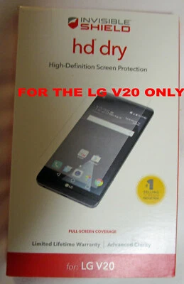 ZAGG LG V20 HD Dry High-Definition Invisible Shield Screen Protector NEW - Image 1 of 4