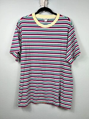 MONKI女式超大条纹多彩T恤-尺寸S — 第 1/4 张图片