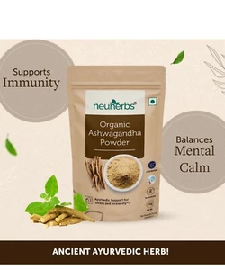 Neuherbs Bio Ashwagandha Pulver | Ayurvedische Unterstützung - 100 Gramm - Bild 1 von 3