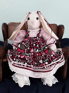 Pink Checked, Bunny, Decor or Toy: NEW 2022 Handcrafted, One of a Kind! - Picture 1 of 1