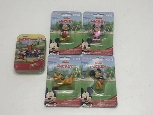 4 New Disney Junior Mickey Minnie Pluto Cake Toppers Figurine Toys & Puzzle lot - Picture 1 of 8