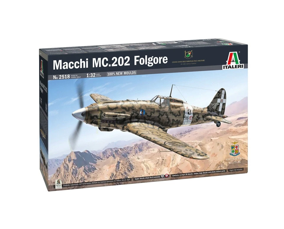 ITALERI 1:32 KIT AEREO MACCHI MC.202 FOLGORE CON  DECALS  PER 8 VERSIONI    2518 - Immagine 1 di 1