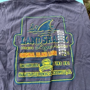 Jimmy Buffet's Margaritaville T Shirt Adult S LandShark  Lager Fins Up  NWT - Picture 1 of 5