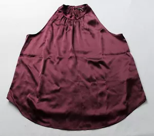 Quince Women's 100% Washable Silk Sleeveless Halter Top LB3 Wine Tasting Medium - Picture 1 of 5