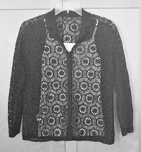 Unique Vintage crocheted SWEATER / LIGHT JACKET - Picture 1 of 10