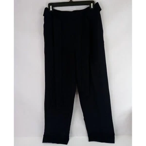 Halogen Women's Solid Black Pleated Dress Pants Slacks With Belt Size Small - Picture 1 of 9