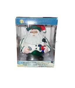 Traditions Santa Christmas Ball Ornament With Hammer and Toy - Picture 1 of 2