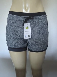 RIBOOM WOMEN'S WORKOUT FITNESS RUNNING SHORTS DOUBLE LAYER ACTIVE YOGA GYM SPORT - Picture 1 of 5